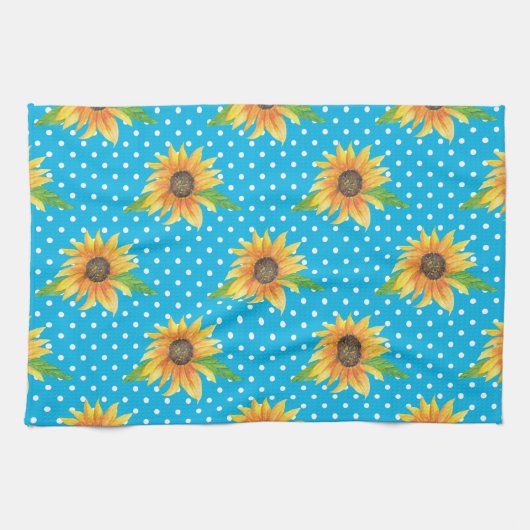 Sonnenblume Kontur Geschirrtuch (Horizontal)