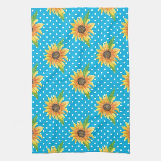 Sonnenblume Kontur Geschirrtuch (Vertikal)