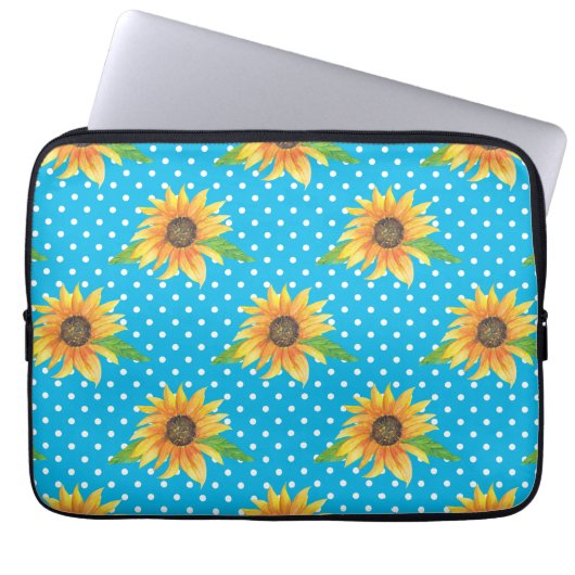 Sonnenblume Kontur Laptopschutzhülle (Vorderseite)