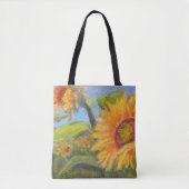 Sonnenblume-Kreuztasche mit schwarzem Logo Tasche (Vorderseite)