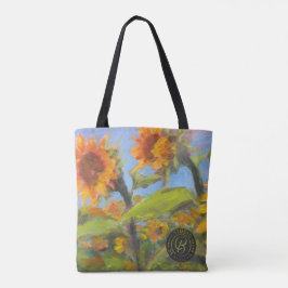 Sonnenblume-Kreuztasche mit schwarzem Logo Tasche