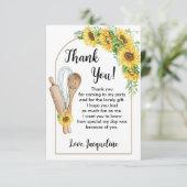 Sonnenblume Küche Danke Card boho Kochen (Stehend Vorderseite)