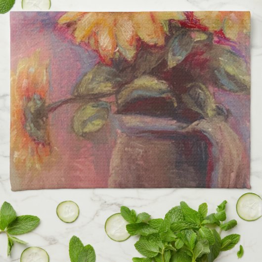 Sonnenblume Küchentuch (Gefaltet)