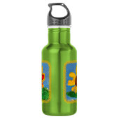 Sonnenblume "Kunst von Kindern" Edelstahlflasche (Rückseite)