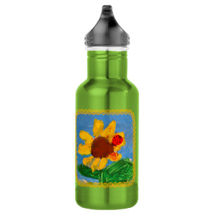Sonnenblume "Kunst von Kindern" Edelstahlflasche