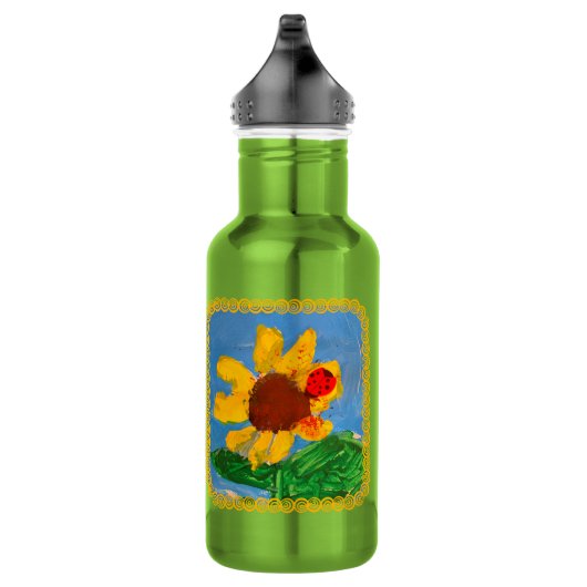 Sonnenblume "Kunst von Kindern" Edelstahlflasche (Rechts)