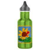 Sonnenblume "Kunst von Kindern" Edelstahlflasche (Links)