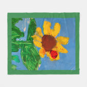 Sonnenblume "Kunst von Kindern" Fleecedecke (Vorderseite (Horizontal))