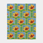 Sonnenblume "Kunst von Kindern" Fleecedecke (Vorderseite)