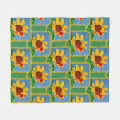 Sonnenblume "Kunst von Kindern" Fleecedecke (Vorderseite (Horizontal))