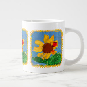 Sonnenblume "Kunst von Kindern" Jumbo-Tasse
