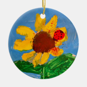 Sonnenblume "Kunst von Kindern" Keramik Ornament
