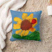 Sonnenblume "Kunst von Kindern" Kissen (Decke)