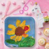 Sonnenblume "Kunst von Kindern" Pappteller (Party)