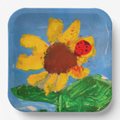 Sonnenblume "Kunst von Kindern" Pappteller (Vorderseite)