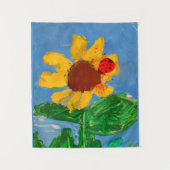 Sonnenblume "Kunst von Kindern" Wandteppich (Vorderseite)