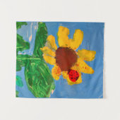 Sonnenblume "Kunst von Kindern" Wandteppich (Vorderseite (Horizontal))