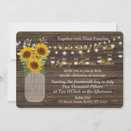 Sonnenblume Land Mason Jar Hochzeit Einladung