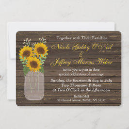 Sonnenblume Land Mason Jar Hochzeit Einladung