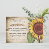 Sonnenblume Land Probe Dinner lädt ein Einladung (Stehend Vorderseite)