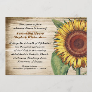 Sonnenblume Land Probe Dinner lädt ein Einladung