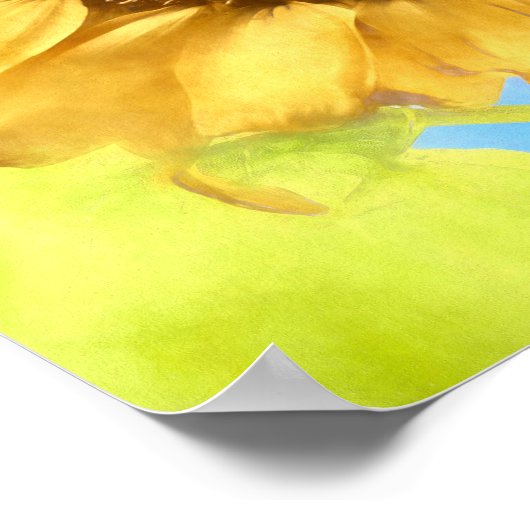 Sonnenblume Land Rustikal Gelbe Farbe Poster (Ecke)