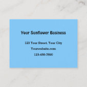 Sonnenblume Land Rustikal Gelbe Farbe Visitenkarte (Rückseite)