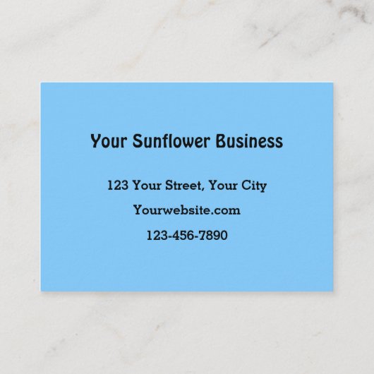 Sonnenblume Land Rustikal Gelbe Farbe Visitenkarte (Rückseite)