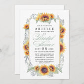 Sonnenblume Land Rustikale Brautdusche Einladungen (Vorne/Hinten)