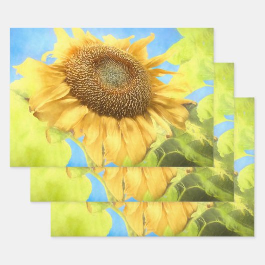 Sonnenblume Land Rustikales Gelbes Wasser Geschenkpapier Set (Set)