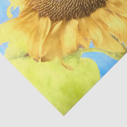 Sonnenblume Land Rustikales Gelbes Wasser Seidenpapier (Ausschnitt)