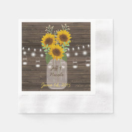 Sonnenblume Land Wood Mason Jar Wedding Serviette