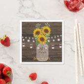 Sonnenblume Land Wood Mason Jar Wedding Serviette (Beispiel)