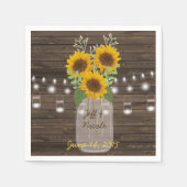 Sonnenblume Land Wood Mason Jar Wedding Serviette (Vorderseite)