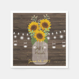 Sonnenblume Land Wood Mason Jar Wedding Serviette