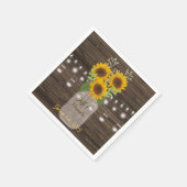 Sonnenblume Land Wood Mason Jar Wedding Serviette (Ecke)