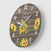 Sonnenblume, Landküche, Holz rustikal, Familiennam Große Wanduhr (Winkel)