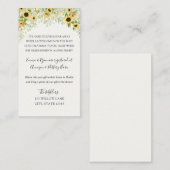 Sonnenblume Langer Babydusche Begleitkarte (Vorne/Hinten)