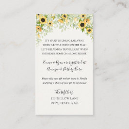 Sonnenblume Langer Babydusche Begleitkarte