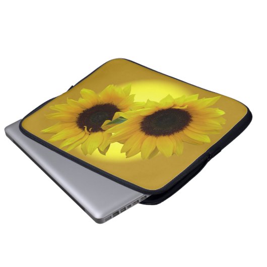 Sonnenblume-Laptop-Kasten-Sonnenblume-Laptop-Hülse Laptopschutzhülle (Vorne Knopf)