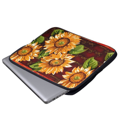 Sonnenblume Laptopschutzhülle (Vorne Knopf)