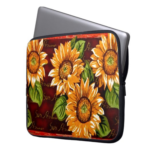 Sonnenblume Laptopschutzhülle (Vorderseite Links)
