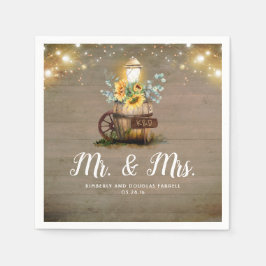 Sonnenblume Laterne Rustikale Hochzeit im Herbst Serviette