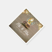 Sonnenblume Laterne Rustikale Hochzeit im Herbst Serviette (Ecke)