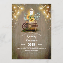 Sonnenblume Laterne Rustikaler Abschluss Einladung