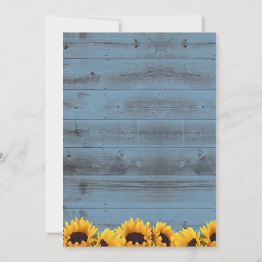 Sonnenblume & Laternenblume Retirement Dusty Blue Einladung (Rückseite)