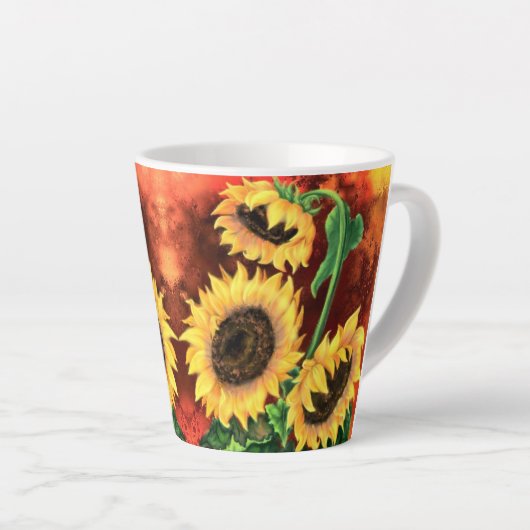 Sonnenblume Latte Tasse (Rechte Ecke)