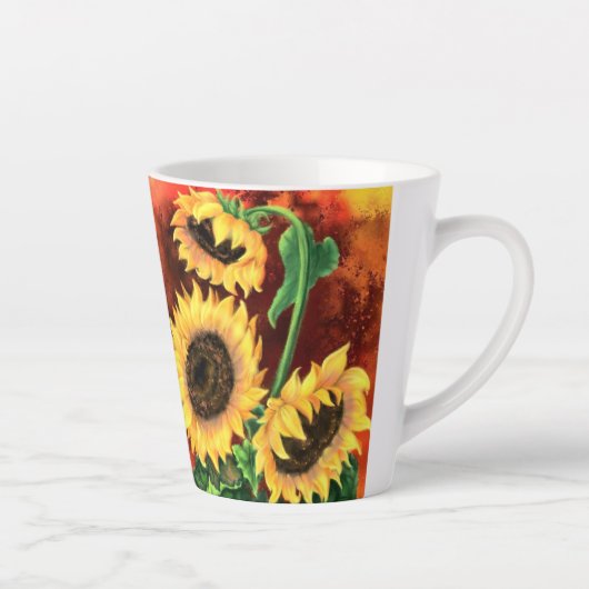 Sonnenblume Latte Tasse (Rechts)