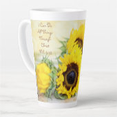 Sonnenblume Latte Tasse Philippianer 4:13 Schrift (Linke Ecke)