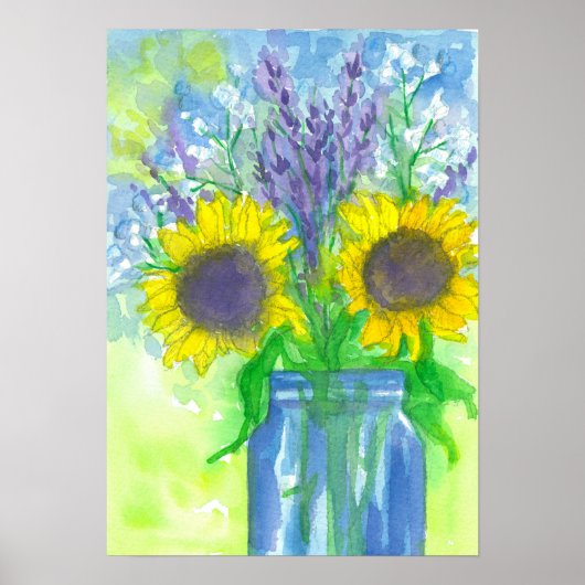Sonnenblume Lavender Bouquet Poster (Vorne)